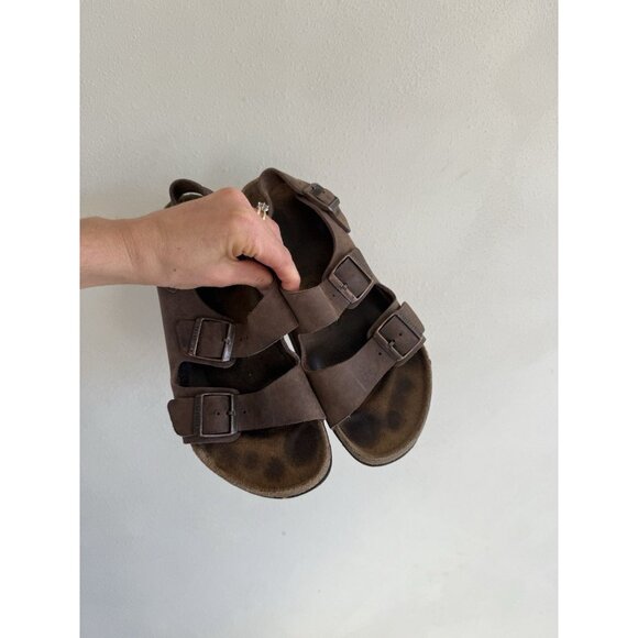 Birkenstock Arizona W/ Strap Leather Women's Sandals 42 11 Unisex Brown Leather - Picture 2 of 7